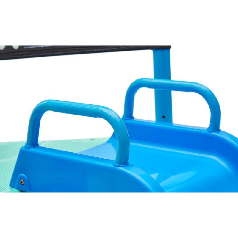 close-up-of-blue-slide-handrails-on-plum-play-water-park-shower-tower