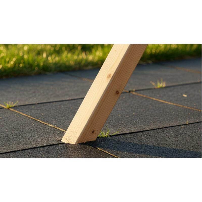 close-up-of-exit-toys-silvi-wooden-swing-set-leg-on-rubber-safety-tile