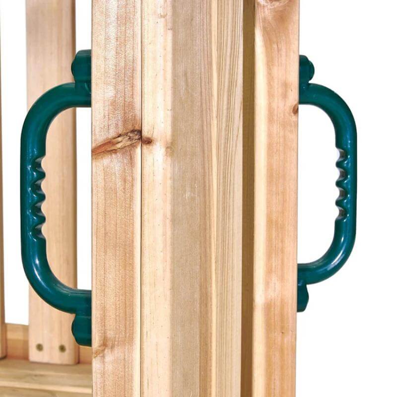 close-up-of-green-grab-handles-mounted-on-wooden-playcentre-posts