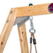 close-up-of-metal-swing-bracket-and-rope-fittings-on-wooden-a-frame