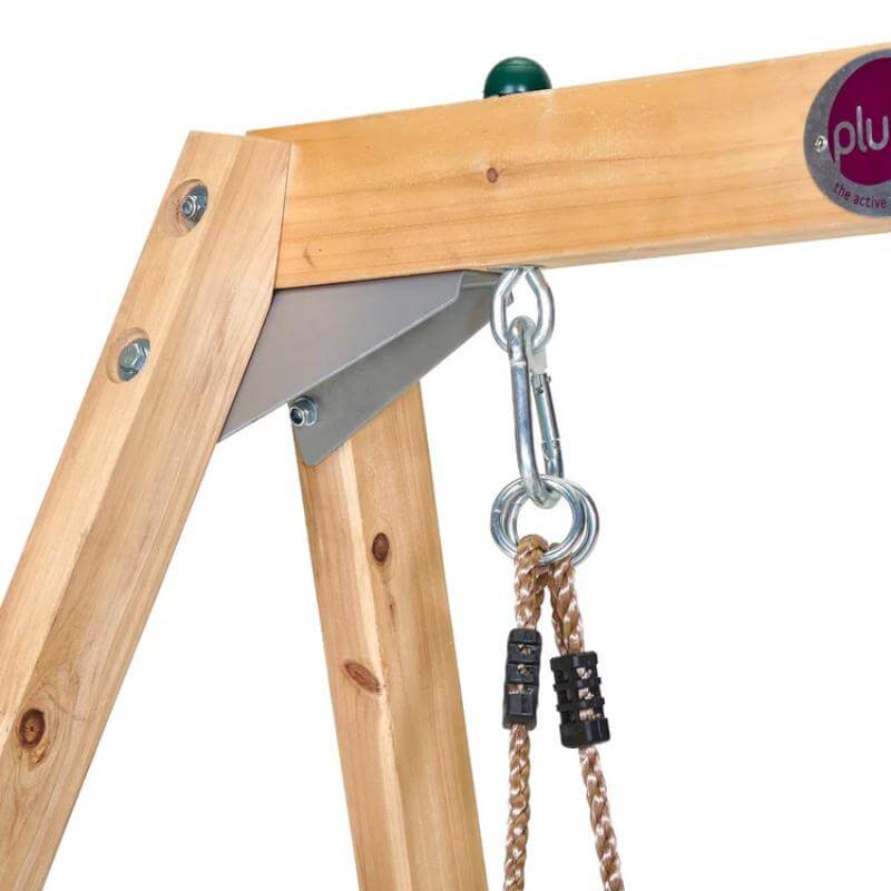 close-up-of-metal-swing-bracket-and-rope-fittings-on-wooden-a-frame