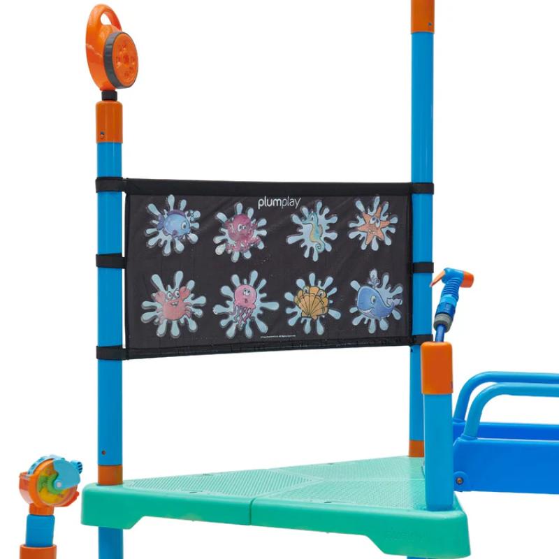close-up-of-splat-target-board-and-spray-hose-on-plum-play-water-park-shower-tower