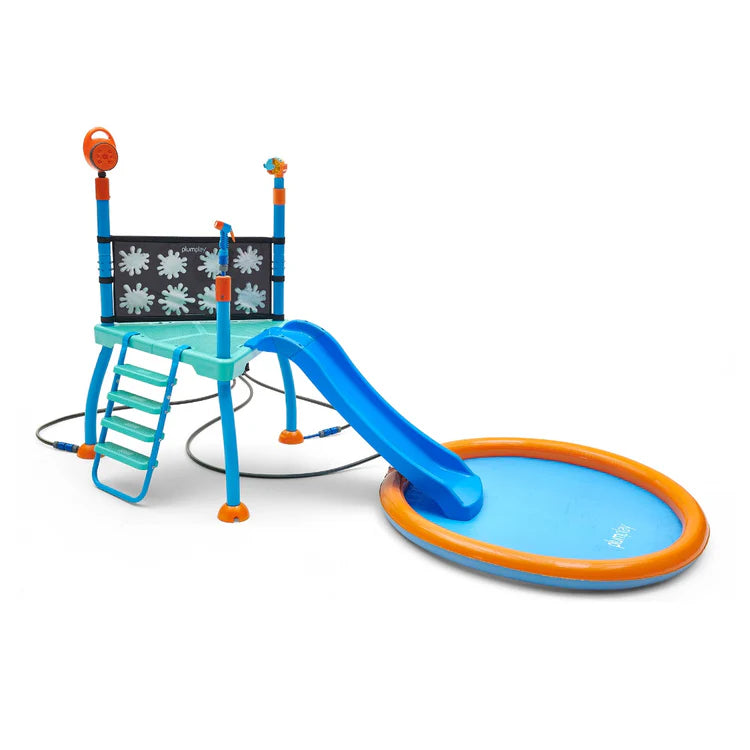 close-up-of-the-lower-wooden-shelf-and-base-structure-of-the-outdoor-water-park-play-station
