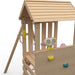 close-up-of-toy-binoculars-and-play-phone-on-wooden-lookout-deck