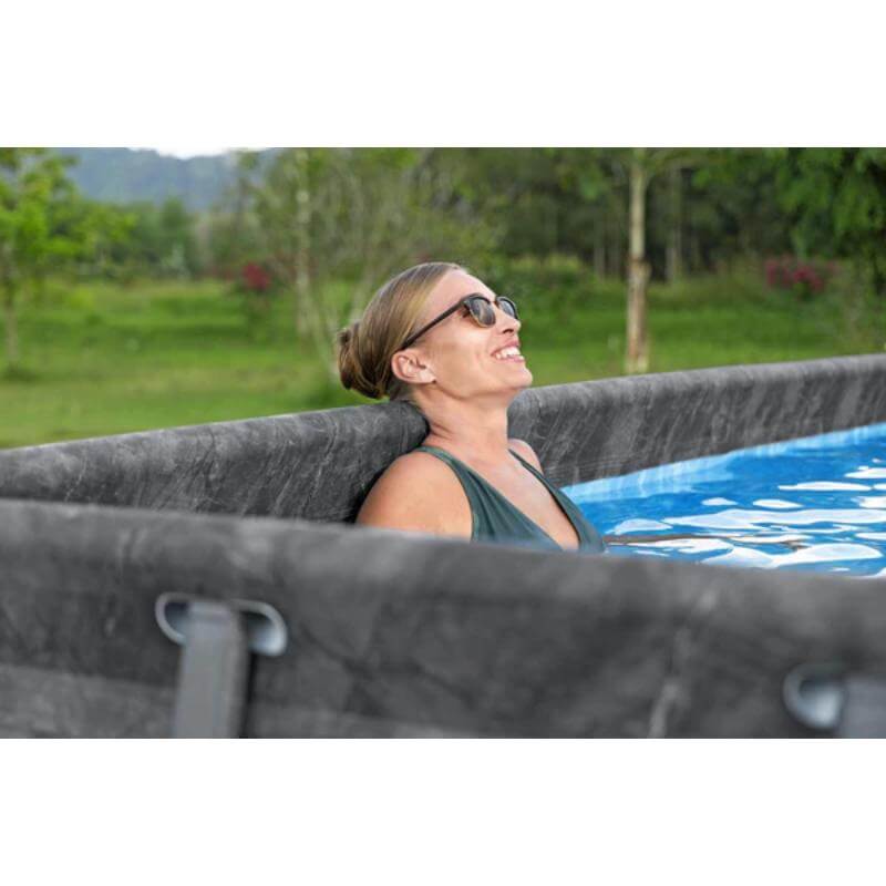 close-up-of-woman-relaxing-in-bestway-apx-dark-marble-above-ground-pool