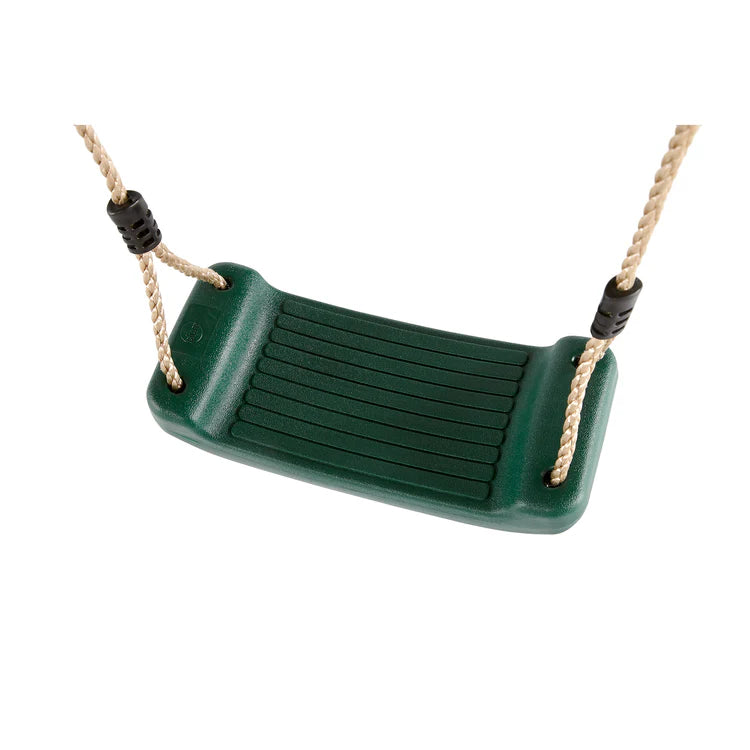 close-up-view-of-a-dark-green-plastic-swing-seat-with-horizontal-grip-ridges-and-tan-ropes