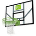 Dunk illustration on EXIT Galaxy basketball backboard.