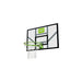 Full product view-of- EXIT Galaxy basketball backboard with hoop and net on white background.