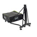 Transport wheels and base of the EXIT Galaxy portable basketball backboard for easy movement.