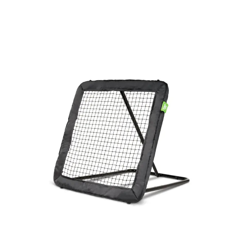 Full product view of EXIT Kickback football rebounder on white background.