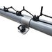 Close up shot of EXIT Scala ground anchors securing the football goal frame