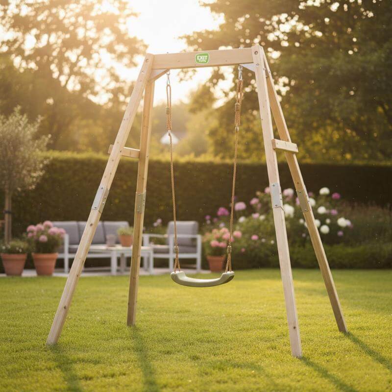 exit-toys-silvi-wooden-swing-frame-with-single-swing-seat-in-sunny-garden