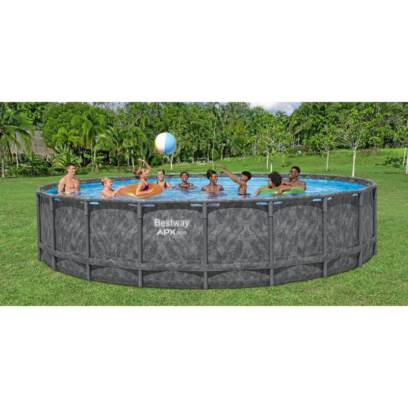family-playing-in-bestway-apx-365-round-above-ground-pool-on-lawn