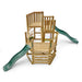 front-angle-view-of-wooden-playcentre-with-dual-slides-raised-platforms-and-rope-bridge
