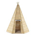 front-view-of-large-outdoor-wooden-teepee-playhouse-with-built-in-floor-and-rolled-up-fabric-door-cover