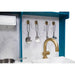 gold-faucet-and-hanging-utensils-on-marble-style-backsplash