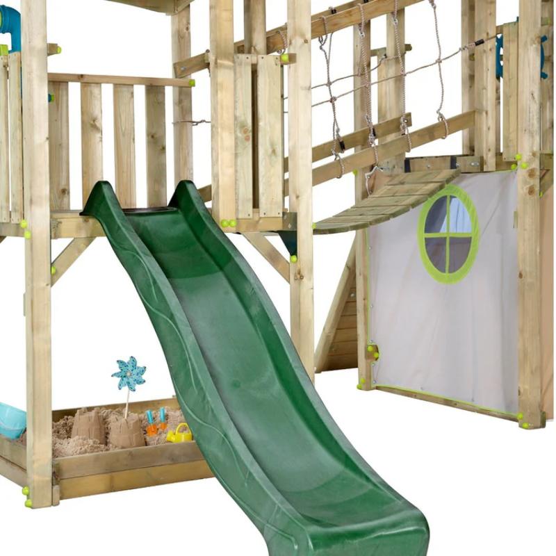 green-wavy-slide-and-rope-bridge-on-plum-large-wooden-climbing-frame