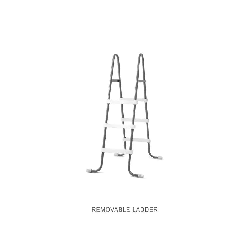 view-of-intex-16-x-8-pool-ladder-removable-steps-and-rubber-feet-rubbers-on-white-background