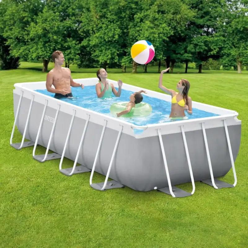 INTEX 4m x 2m x 1m Rectangular Prism Frame Pool Set — Happy Hideouts