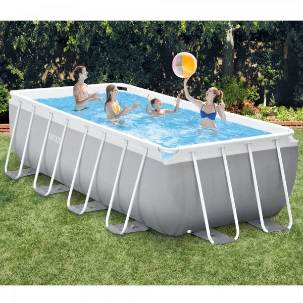 family playing in intex-rectangular-prism-pool-set-4-88m-x-2-44m-x-1-07m