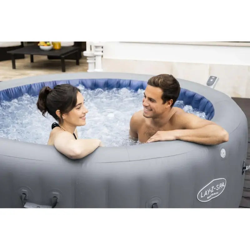 friends-enjoying-the-hot-water-in-lay-z-spa-santorini-hydrojet-pro-with-thick-sidewall