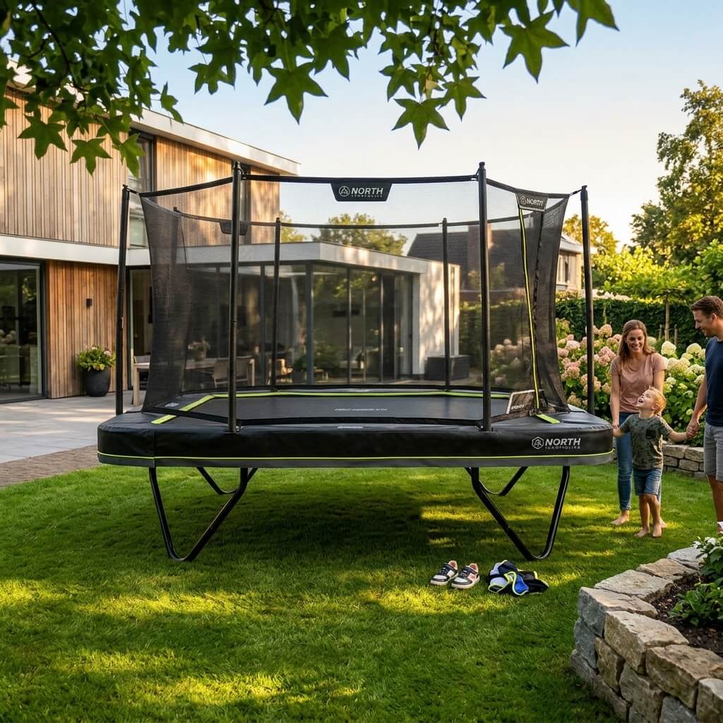 north-athlete-rectangular-trampoline-with-safety-net-in-family-garden