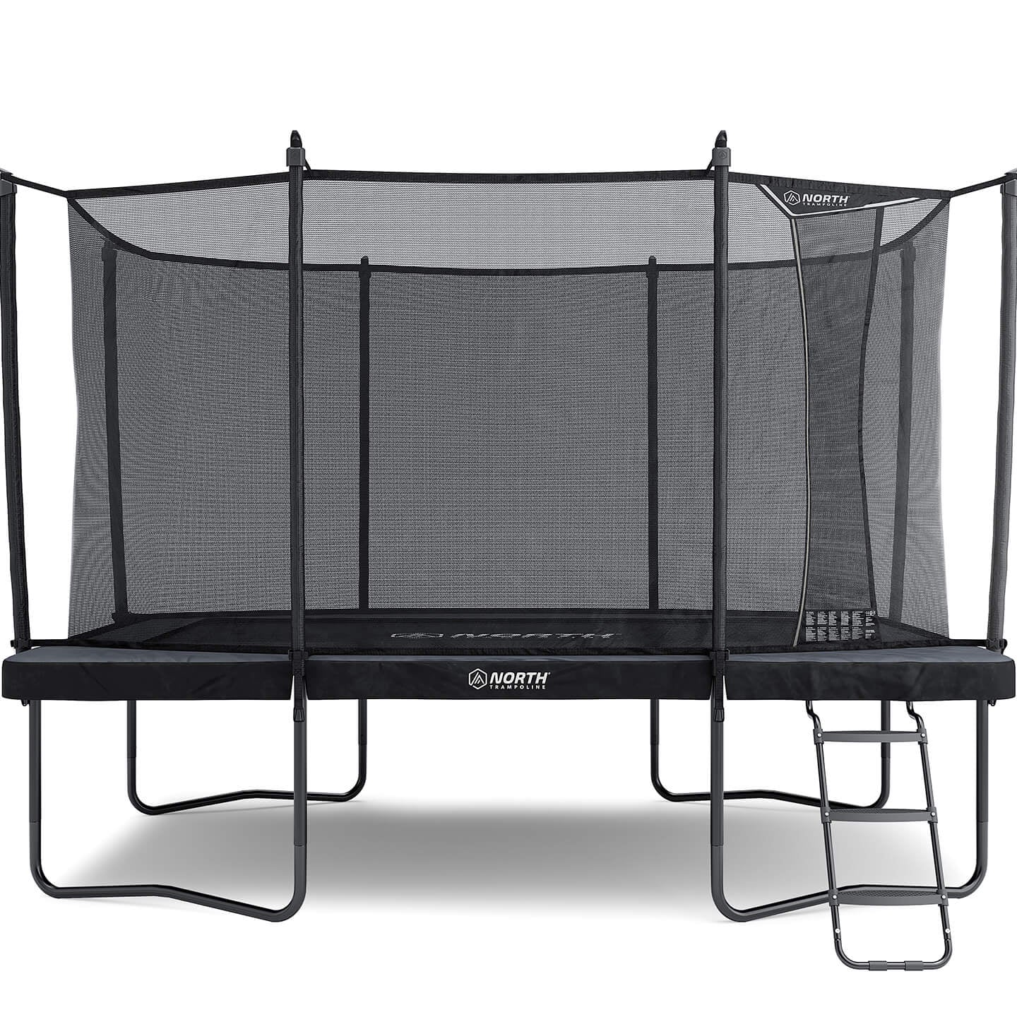 north-pioneer-rectangle-trampoline-with-safety-net-and-ladder-in-black
