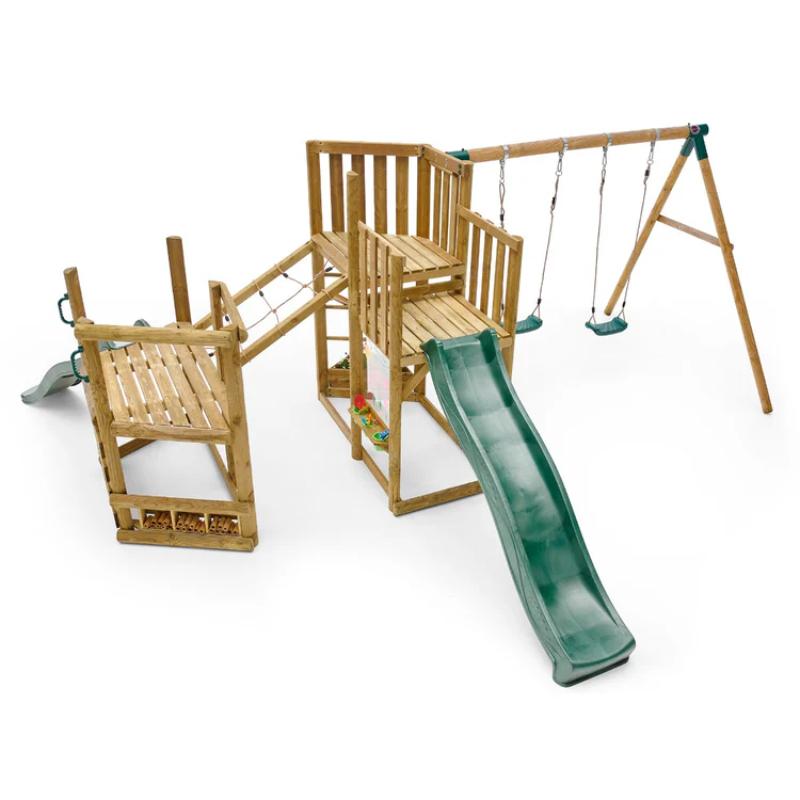overhead-view-of-wooden-adventure-playcentre-with-rope-bridge-large-slide-lower-slide-and-two-swings