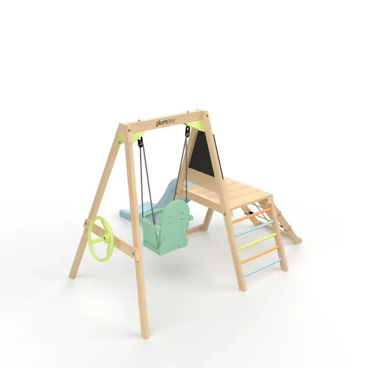 plum-junior-wooden-playcentre-side-angle-with-swing