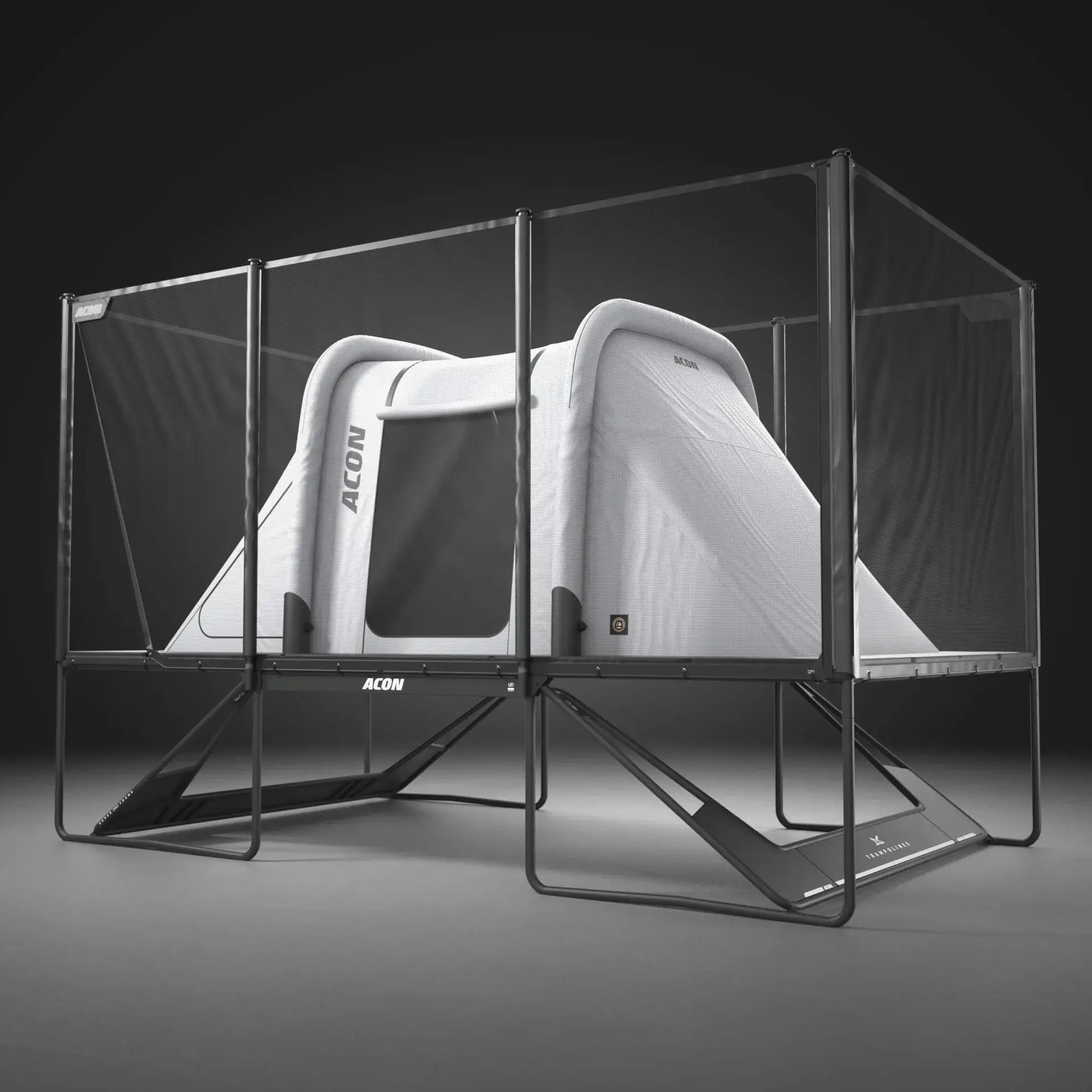 front-view-of-rectangle-trampoline-with-acon-tent-inside