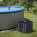 round-above-ground-pool-with-black-pool-heat-pump-on-lawn-in-garden-setting