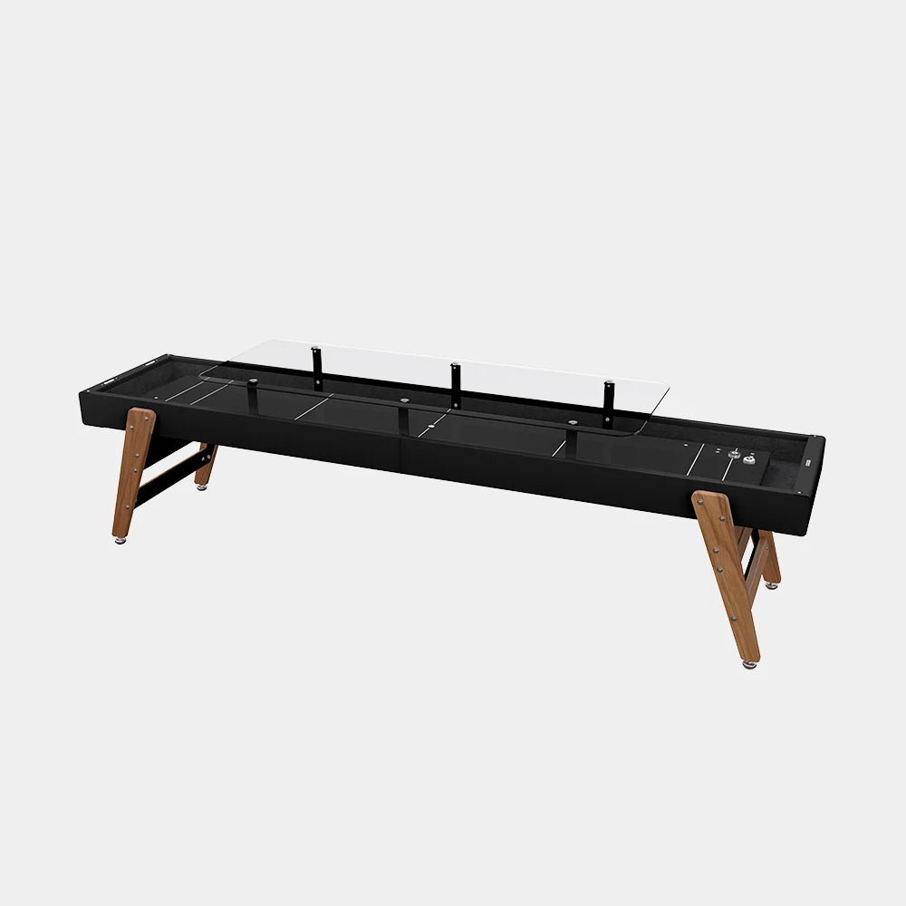 full-view-of-rs-barcelona-9-ft-shuffleboard-table-with-dining-top-in-jet-black-on-white-background