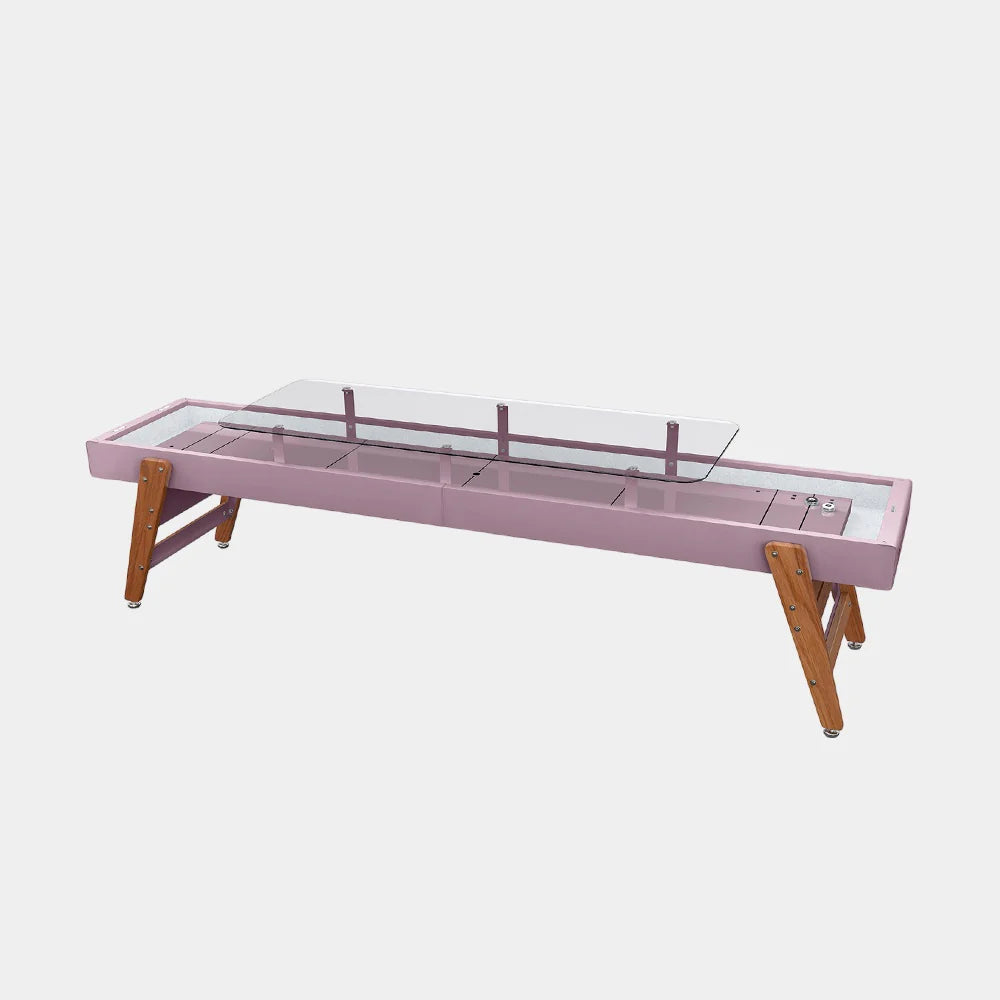 full-view-of-rs-barcelona-9-ft-shuffleboard-table-with-dining-top-in-pastel-violet-on-white-background