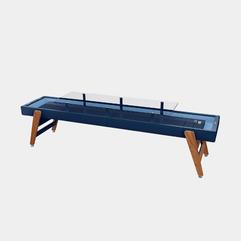 full-view-of-rs-barcelona-9-ft-shuffleboard-table-with-dining-top-in-steel-blue-on-white-background