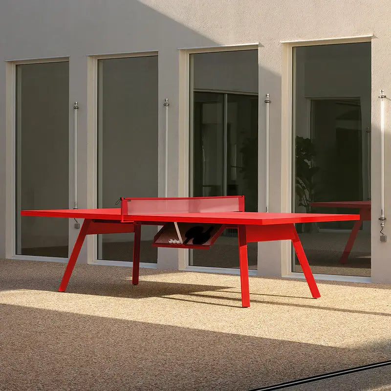 rs-barcelona-you-and-me-monochrome-traffic-red-standard-ping-pong-table-outdoor-setup