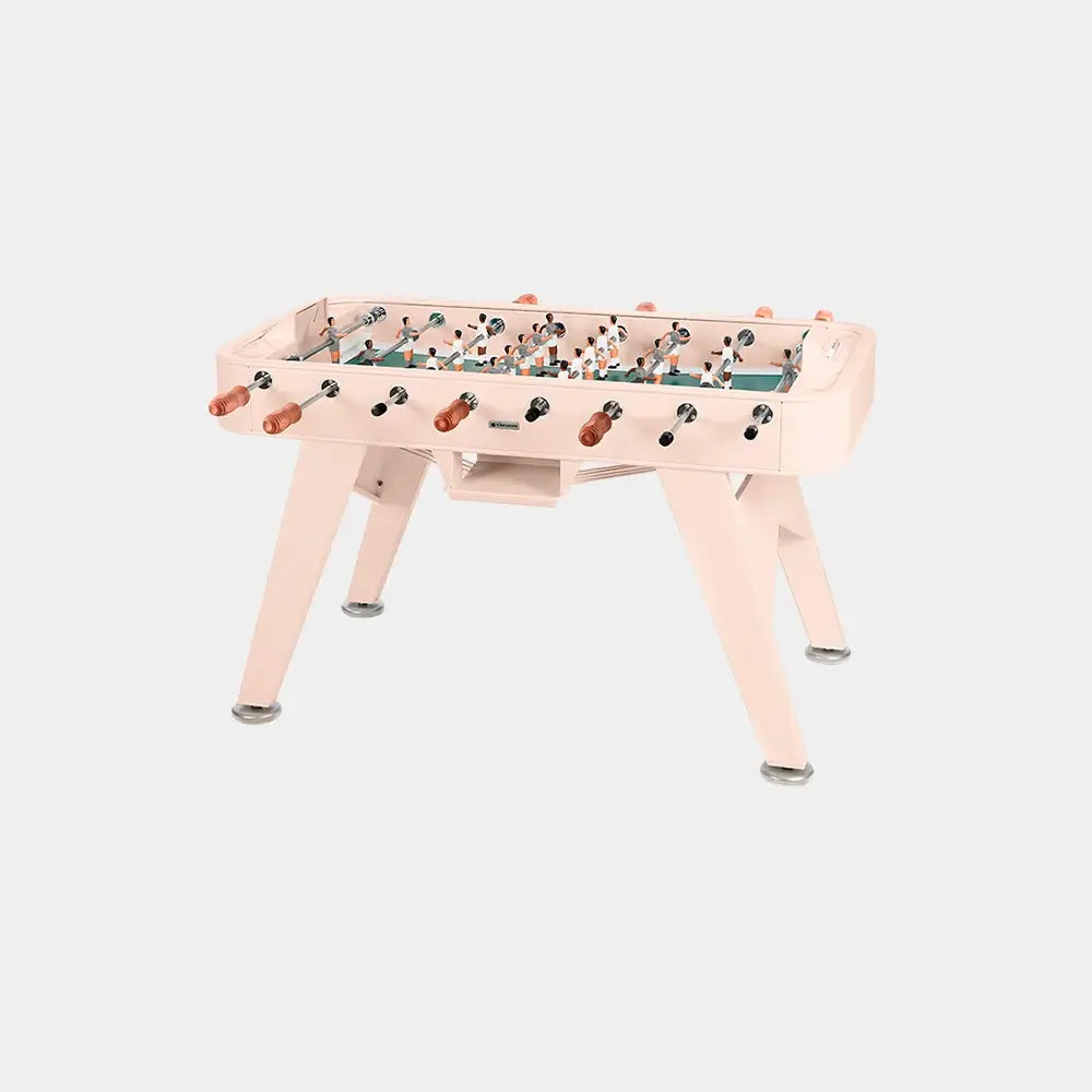 full-view-of-rs2-barcelona-outdoor-football-table-in-peach-rose-on-white-background