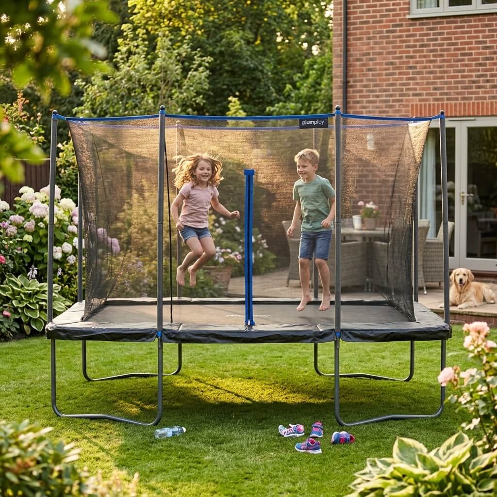 Plum Rectangular Springsafe Trampoline & Enclosure