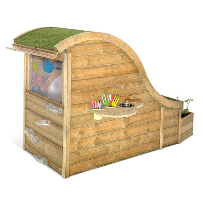 side-view-of-plum-discovery-nature-play-hideaway-with-drawing-screen-and-play-shelf