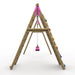 side-view-of-plum-uakari-wooden-swing-set-with-climbing-wall-rope-ladder-and-two-pink-swings