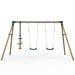 side-view-of-wooden-double-swing-set-with-mounted-glider-seat