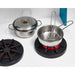 stainless-steel-pans-on-illuminated-pretend-hob