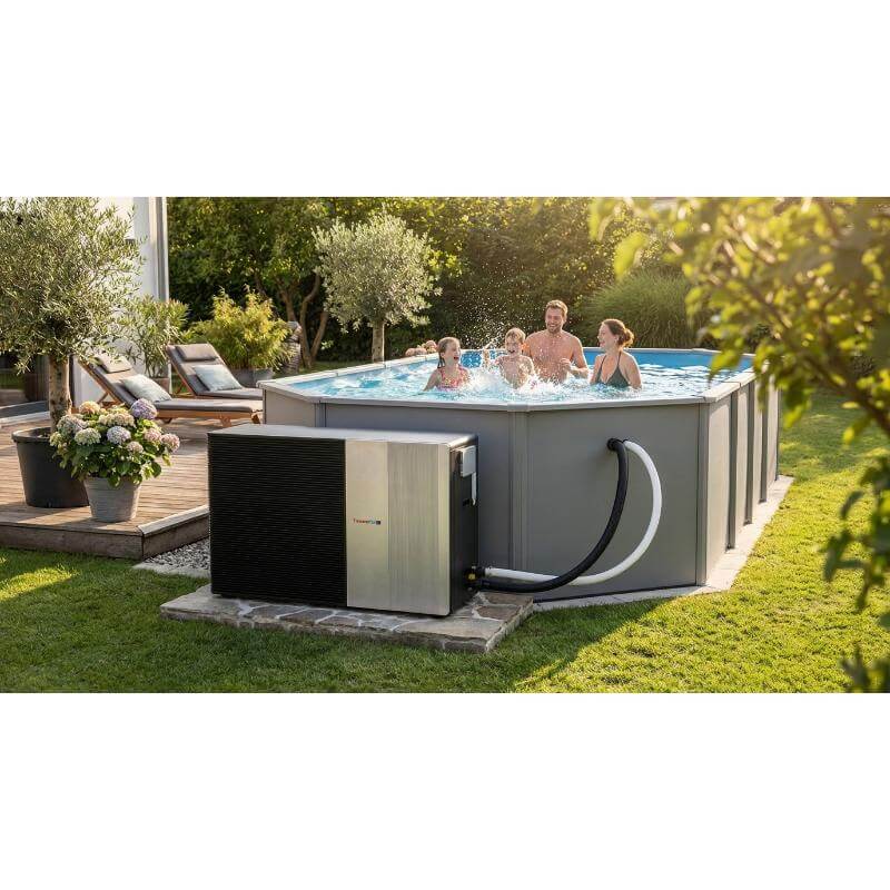 thermotec-edge-pool-heat-pump-connected-to-octagonal-above-ground-pool-with-family_ac8e240a-46a4-4cc3-8fe8-562c0f2125be