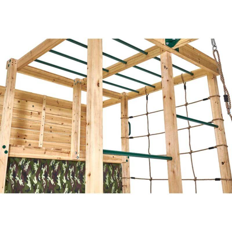 top-down-perspective-of-plum-wooden-climbing-frame-structure-and-ground-area