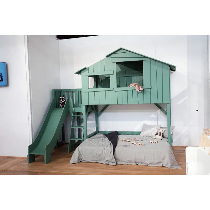 Mathy by Bols Treehouse Bunk Bed with Platform & Slide — Happy Hideouts