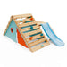 triangular-wooden-playcentre-with-blue-slide-climbing-ramp-and-side-tent-panels