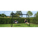 two-children-using-exit-getset-monkeybar-with-nest-swing-and-swing-seat-in-garden