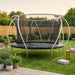 white-frame-garden-trampoline-with-safety-net-on-backyard-lawn
