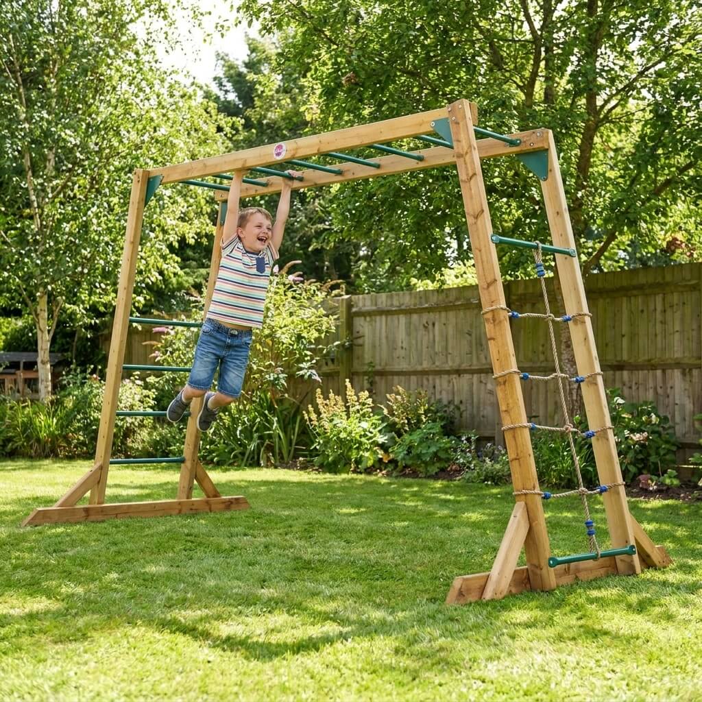 wooden-monkey-bars-frame-with-child-hanging-and-rope-net