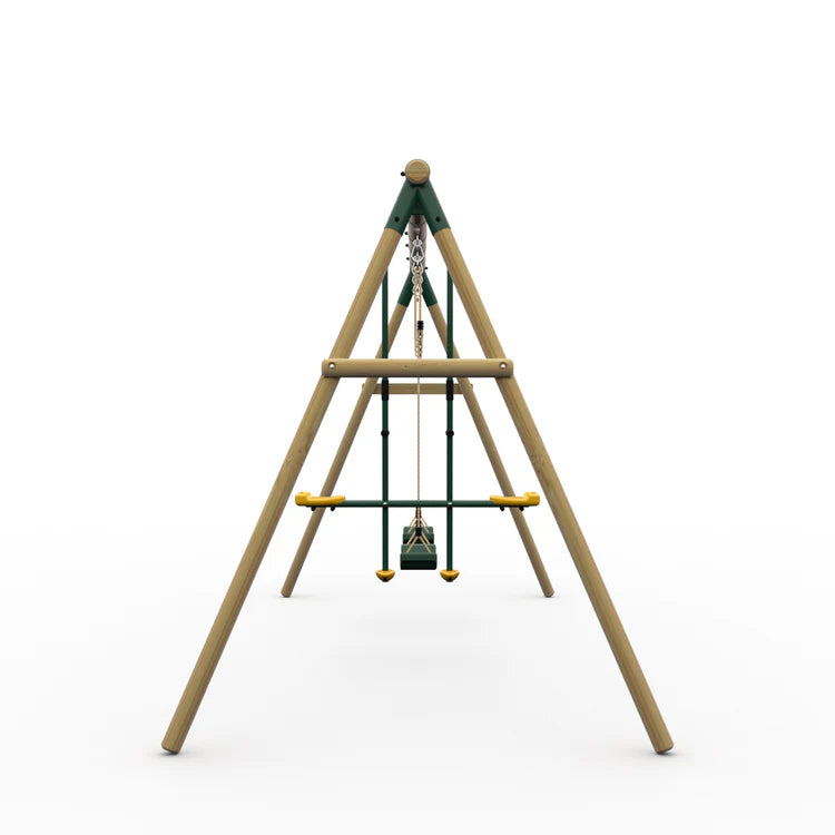 wooden-swing-set-end-view-with-standing-glider-and-yellow-footrests